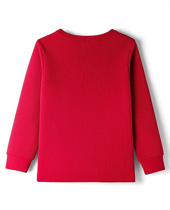 Babyhug Knit Full Sleeves Solid Colour Thermal Inner Pullover Vest - Red