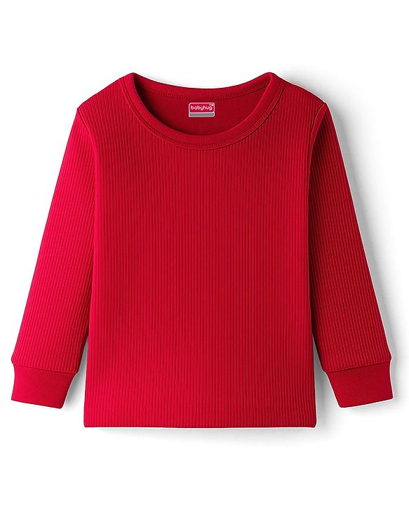 Babyhug Knit Full Sleeves Solid Colour Thermal Inner Pullover Vest - Red