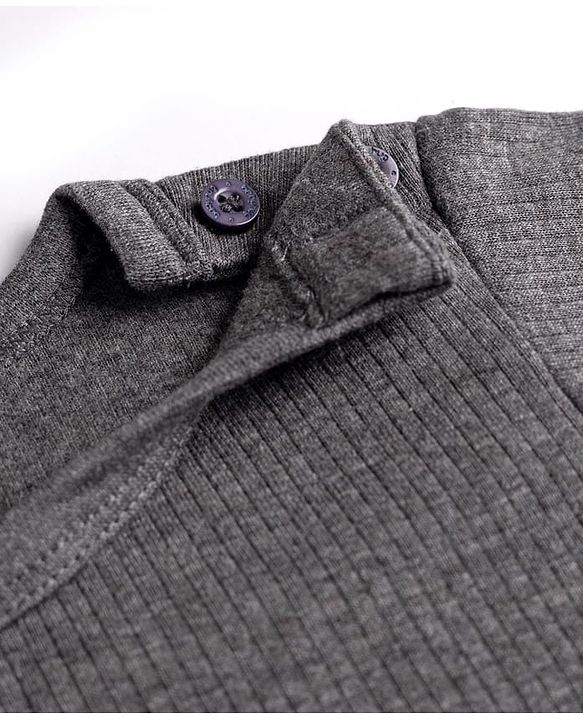 Babyhug Knit Full Sleeves Solid Pullover Thermal Vest - Grey