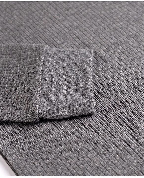 Babyhug Knit Full Sleeves Solid Pullover Thermal Vest - Grey