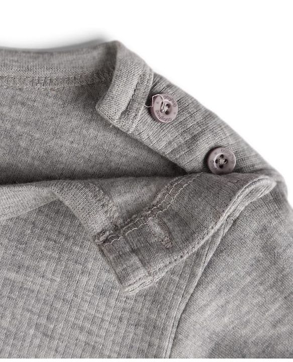 Babyhug Knit Full Sleeves Solid Pullover Thermal Vest - Light Grey
