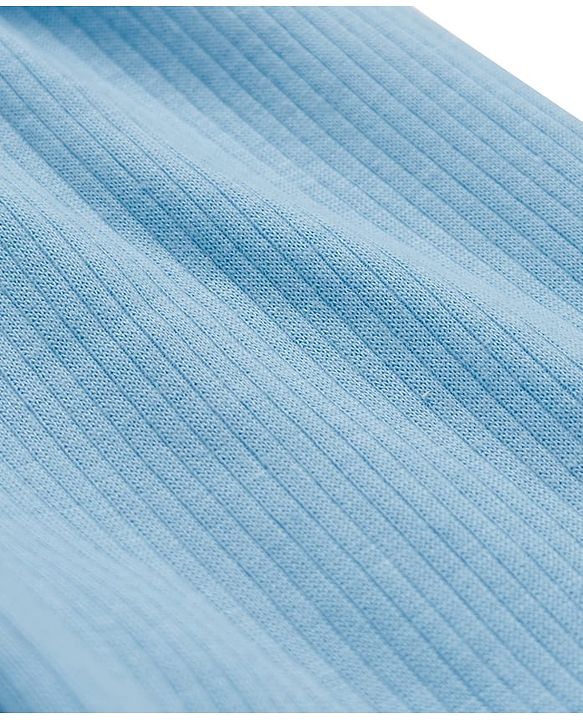 Babyhug Knit Full Length Solid Thermal Pant - Light Blue
