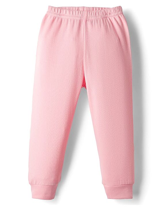 Babyhug Knit Full Length Thermal Wear Leggings - Pink
