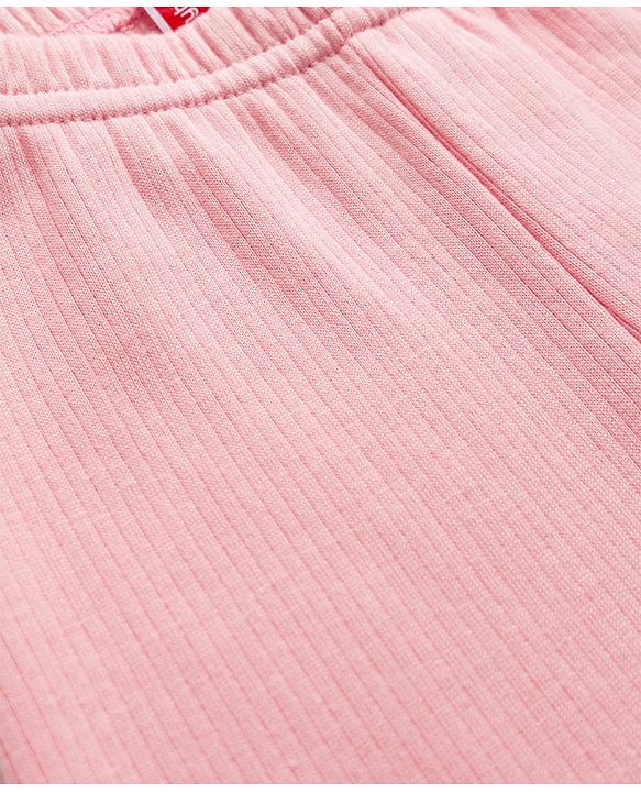 Babyhug Knit Full Length Thermal Wear Leggings - Pink