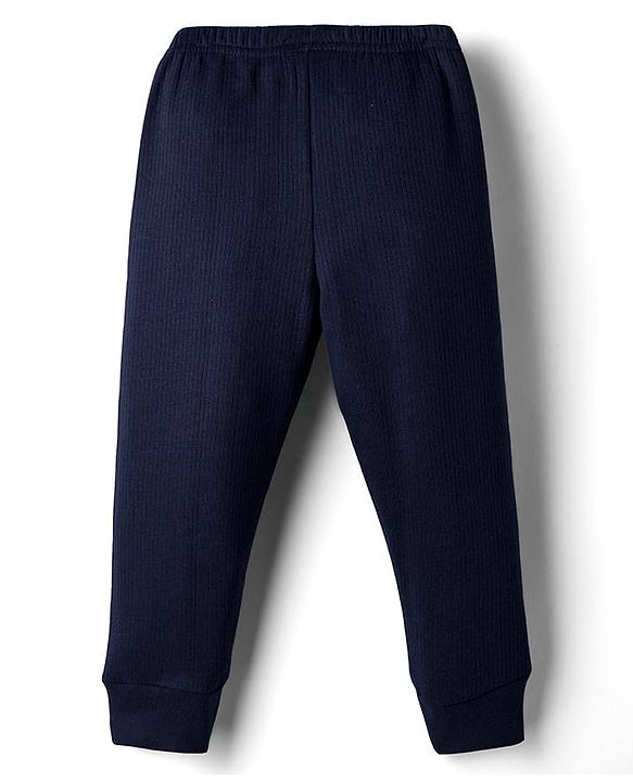 Babyhug Knit Full Length Thermal Wear Leggings - Navy Blue