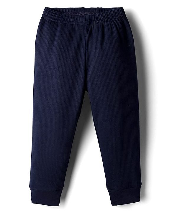 Babyhug Knit Full Length Thermal Wear Leggings - Navy Blue
