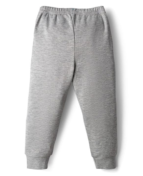 Babyhug Knit Full Length Thermal Wear Leggings - Light Grey