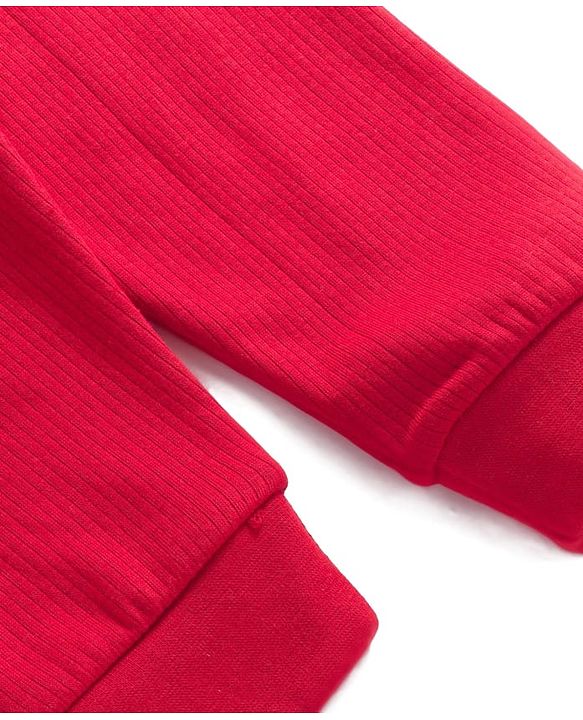 Babyhug Knit Full Length Solid Color Thermal Pant - Red