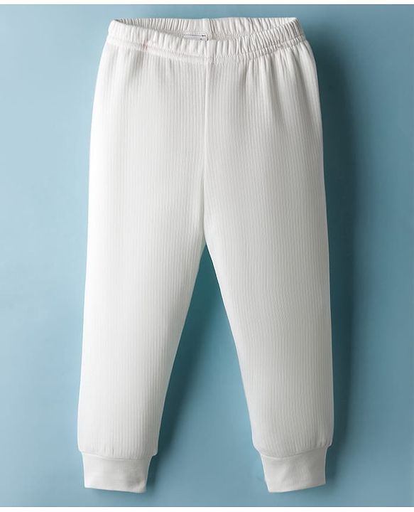 Babyhug Knit Full Length Thermal Wear Leggings - Offwhite