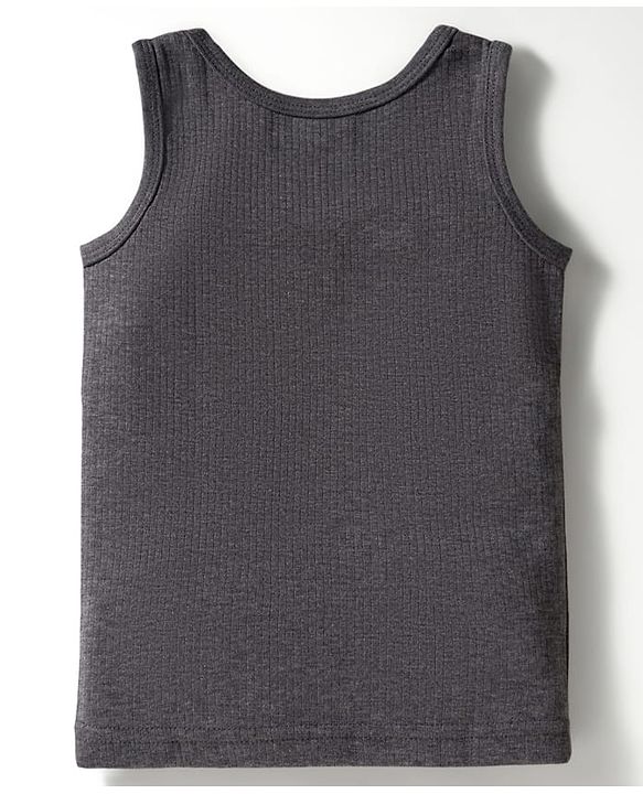 Babyhug Knit Full Sleeves Solid Thermal Set with Vest - Dark Grey