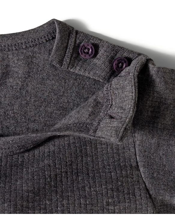Babyhug Knit Full Sleeves Solid Thermal Set with Vest - Dark Grey