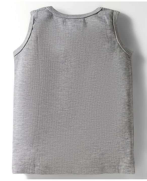Babyhug Knit Full Sleeves Solid Thermal Set with Vest - Light Grey