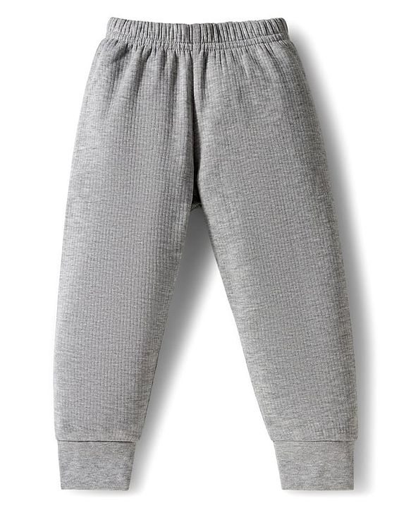 Babyhug Knit Full Sleeves Solid Thermal Set with Vest - Light Grey