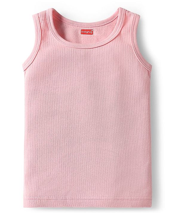 Babyhug Knit Full Sleeves Solid Pullover Thermal Set with Vest - Pink