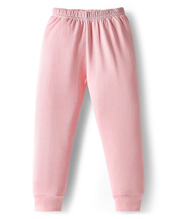 Babyhug Knit Full Sleeves Solid Pullover Thermal Set with Vest - Pink