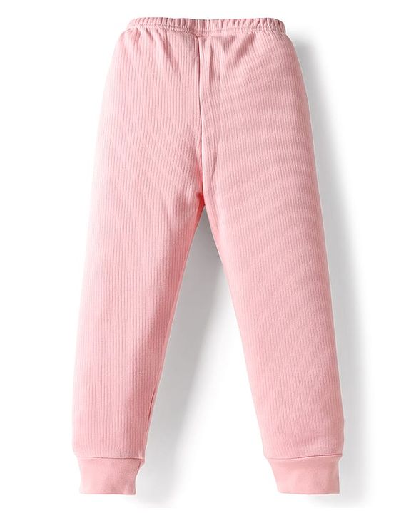 Babyhug Knit Full Sleeves Solid Pullover Thermal Set with Vest - Pink