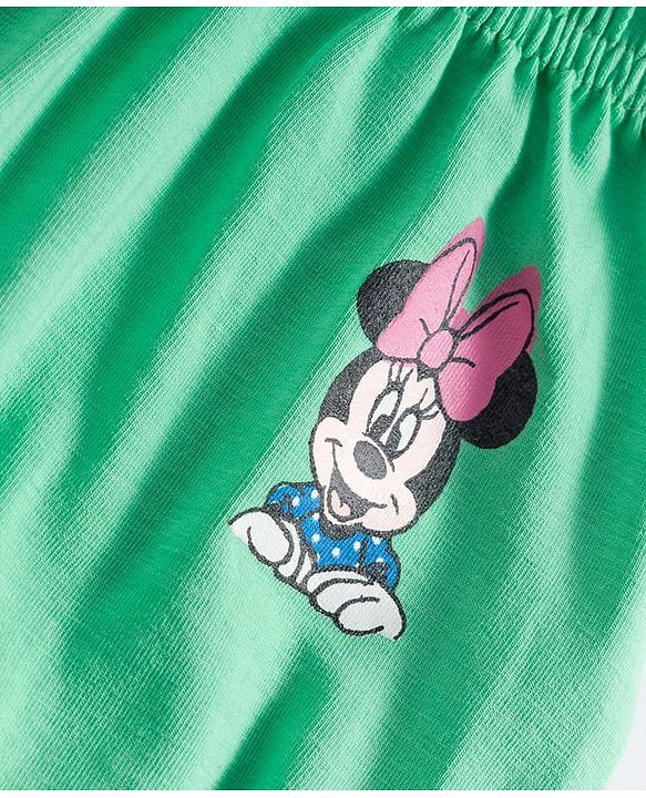 Babyhug Disney Single Jersey Knit Bloomers with Minnie & Friends Graphic Pack of 3 - Green Purple & White