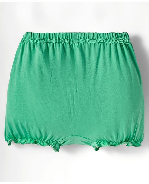 Babyhug Disney Single Jersey Knit Bloomers with Minnie & Friends Graphic Pack of 3 - Green Purple & White