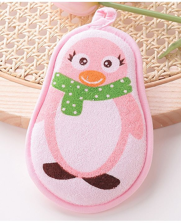 Babyhug Penguin Shaped Bath Sponge/Loofah - Pink