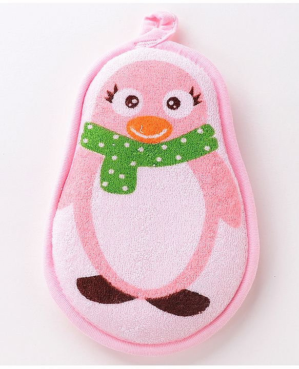 Babyhug Penguin Shaped Bath Sponge/Loofah - Pink