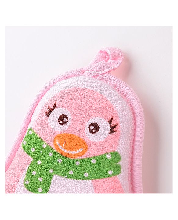 Babyhug Penguin Shaped Bath Sponge/Loofah - Pink