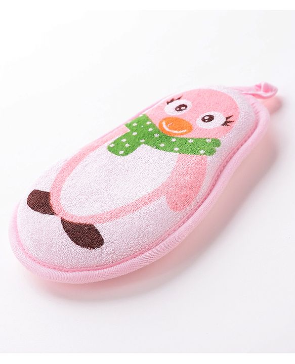 Babyhug Penguin Shaped Bath Sponge/Loofah - Pink