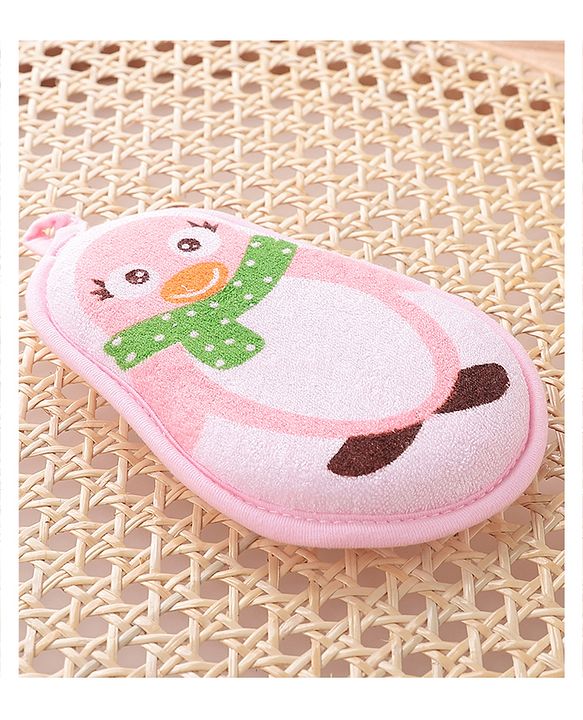 Babyhug Penguin Shaped Bath Sponge/Loofah - Pink