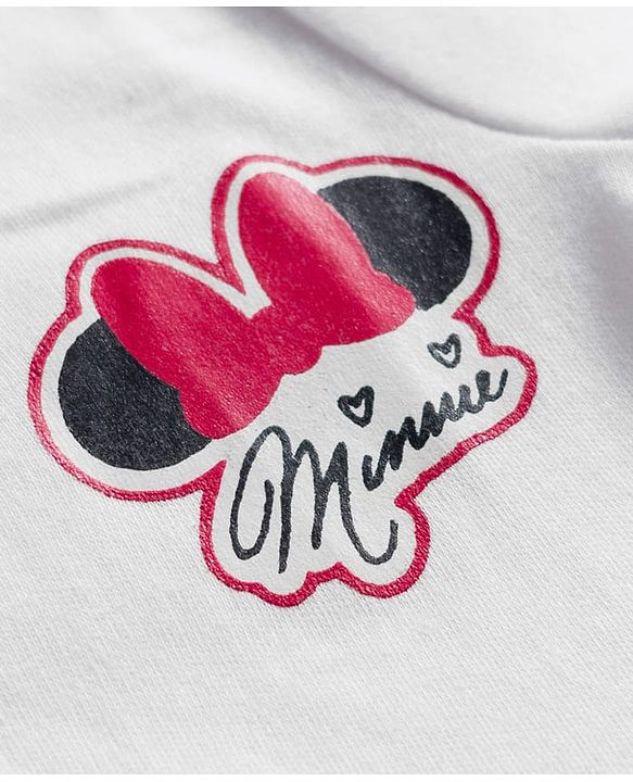 Babyhug Disney Interlock Knit Full Sleeves Sleepsuit With Minnie Mouse Graphics Pack Of 2 - Navy Blue & White