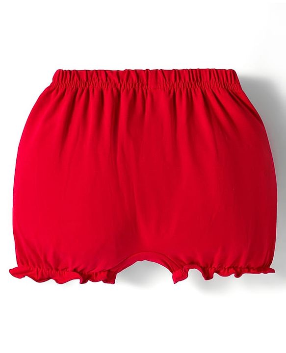 Babyhug Disney Single Jersey Knit Bloomers with Minnie Mouse Graphics Pack of 3 - White Red & Blue