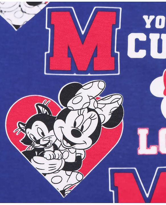 Babyhug Disney Interlock Knit Hand & Face Towel with Minnie Mouse Graphics Pack of 3 L 33 x B 33 cm - Red White & Navy Blue