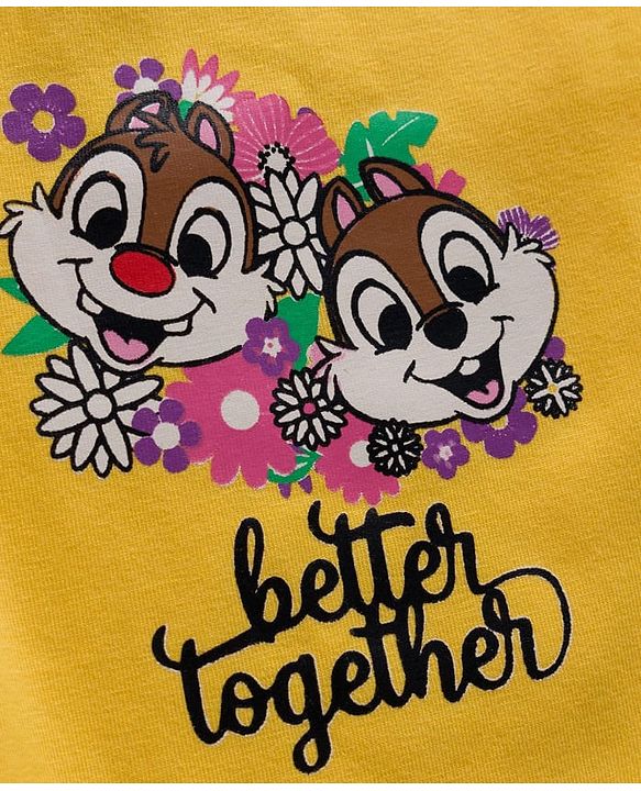 Babyhug Disney Cotton Lycra Knit Full Length Leggings with Chip'N Dale Graphics Pack of 3 - White Yellow & Purple