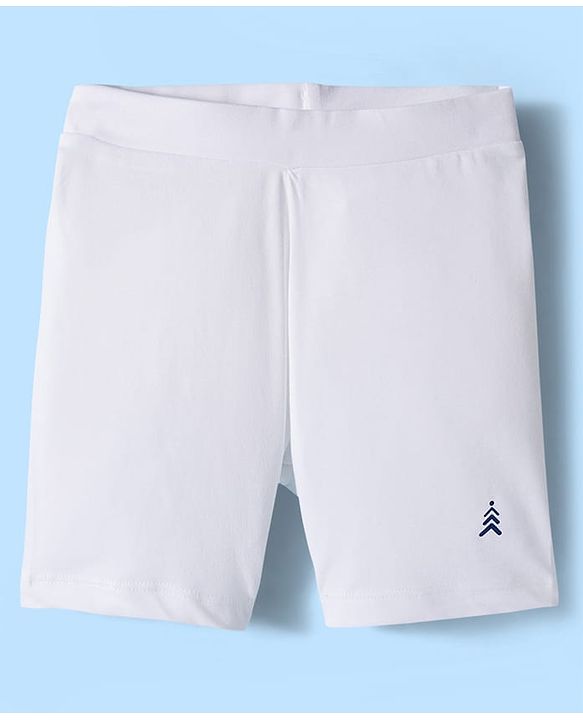Pine Kids Cotton Lycra Knit Above Knee Length Solid Cycling Shorts Pack of 3 - Tan White & Black