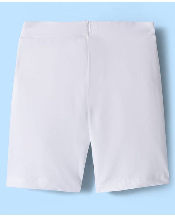 Pine Kids Cotton Lycra Knit Above Knee Length Solid Cycling Shorts Pack of 3 - Tan White & Black