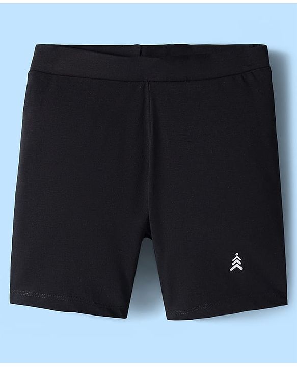 Pine Kids Cotton Lycra Knit Above Knee Length Solid Cycling Shorts Pack of 3 - Tan White & Black