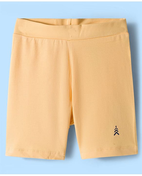 Pine Kids Cotton Lycra Knit Above Knee Length Solid Cycling Shorts Pack of 3 - Tan White & Black