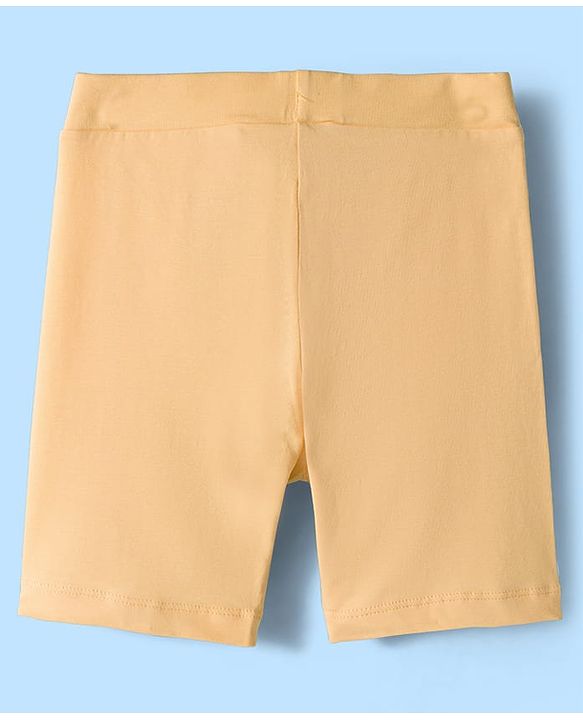 Pine Kids Cotton Lycra Knit Above Knee Length Solid Cycling Shorts Pack of 3 - Tan White & Black