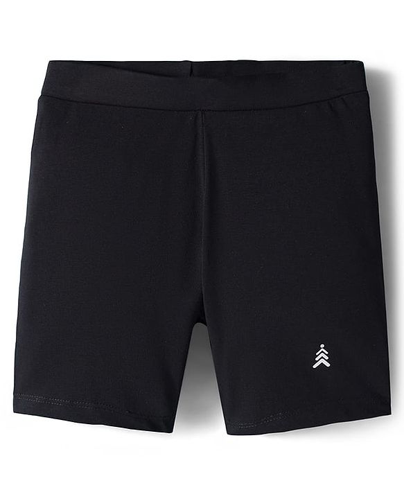 Pine Kids Cotton Lycra Knit Above Knee Length Solid Cycling Shorts Pack of 3 - Black