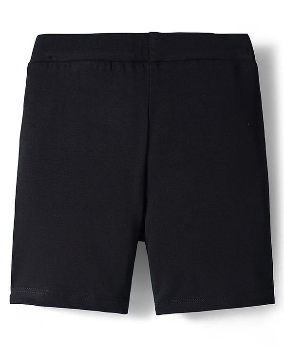Pine Kids Cotton Lycra Knit Above Knee Length Solid Cycling Shorts Pack of 3 - Black
