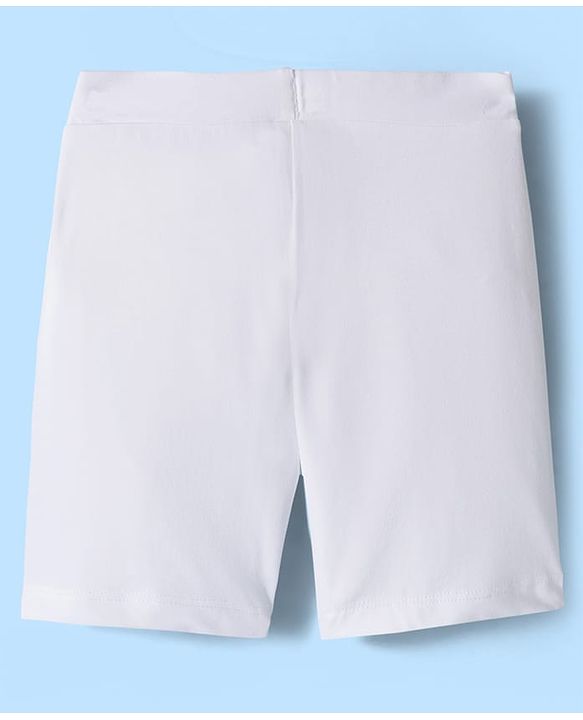 Pine Kids Cotton Lycra Knit Above Knee Length Solid Cycling Shorts Pack of 3 - White