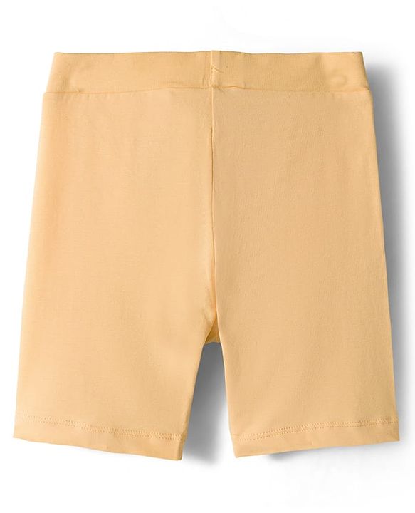 Pine Kids Cotton Lycra Knit Above Knee Length Solid Cycling Shorts Pack of 3 - Tan