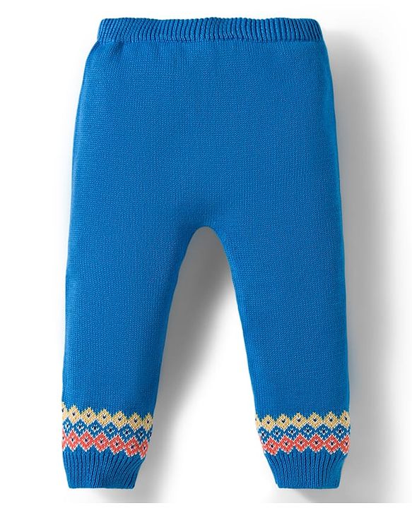 Babyhug Organic Cotton Knitted Full Raglan Sleeves Sweater Set With Fox Design & Cap - Blue