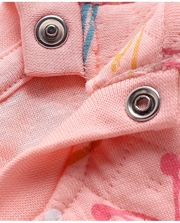 Babyhug Quilted Knit Full Sleeves Winter Wear Co-Ords Night Suit With Crown Print - Pink