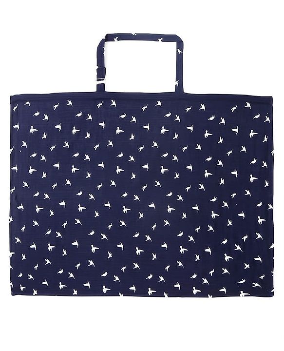 Babyhug Cotton Nursing Cover For Breast Feeding Apron - Navy| Travel-Friendly| Machine Washable| Soft Breathable Fabric| Stylish & Discreet for Feeding & Breast Pump Use