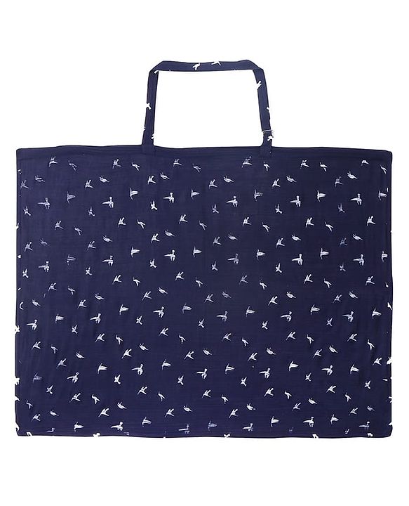 Babyhug Cotton Nursing Cover For Breast Feeding Apron - Navy| Travel-Friendly| Machine Washable| Soft Breathable Fabric| Stylish & Discreet for Feeding & Breast Pump Use