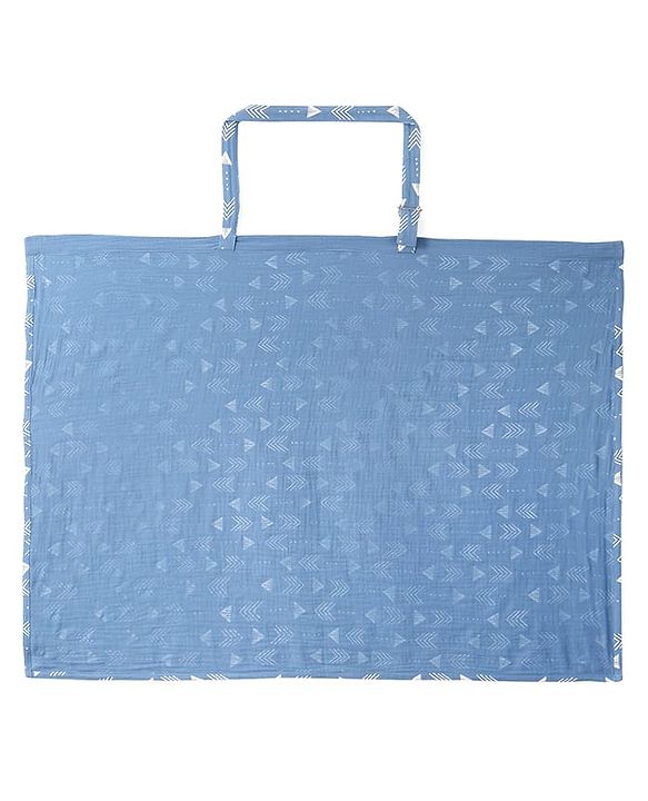 Babyhug Cotton Nursing Cover For Breast Feeding Apron - Blue| Travel-Friendly| Machine Washable| Soft Breathable Fabric| Stylish & Discreet for Feeding & Breast Pump Use