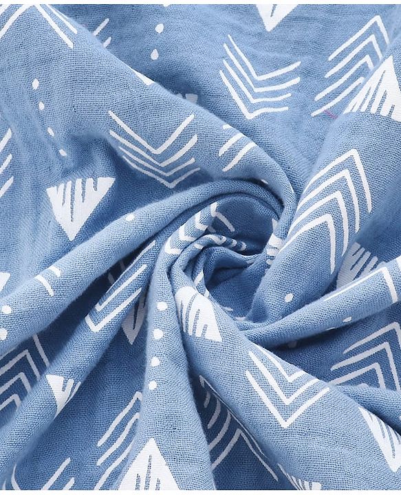 Babyhug Cotton Nursing Cover For Breast Feeding Apron - Blue| Travel-Friendly| Machine Washable| Soft Breathable Fabric| Stylish & Discreet for Feeding & Breast Pump Use