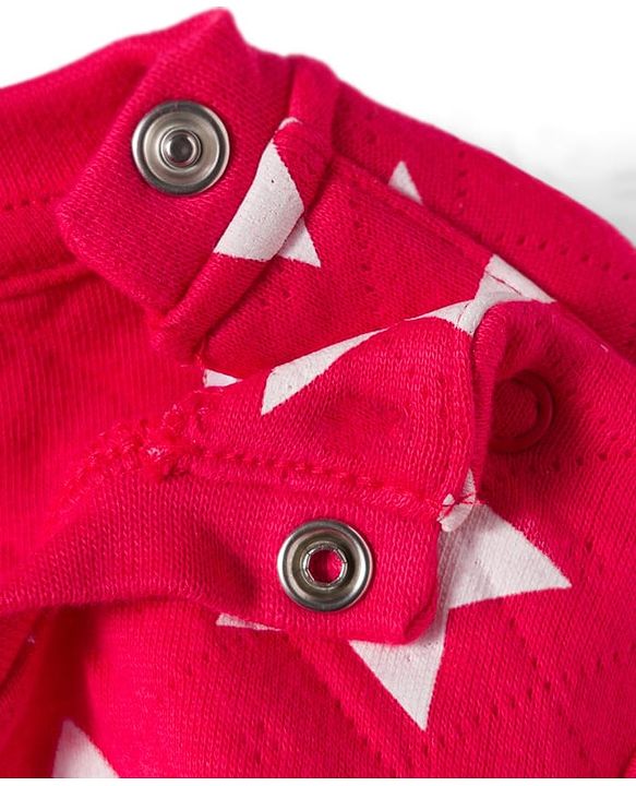 Babyhug Quilted Knit Full Sleeves Co-Ord Winter Night Suit With Star Print - Red