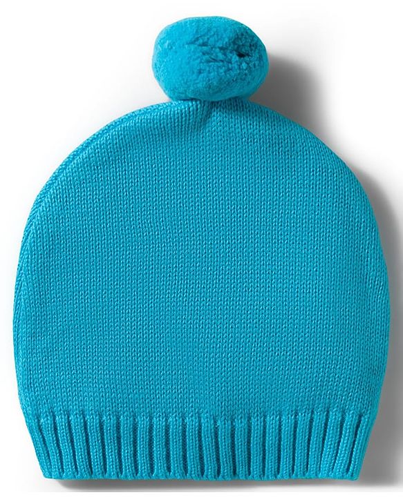 Babyhug Knit Full Sleeves Sweater Set With Animal Embriodery & Cap - Blue