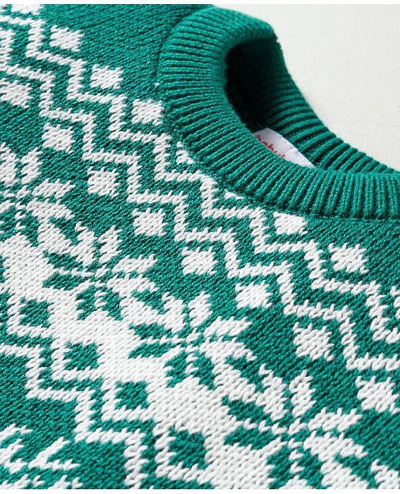 Babyhug Organic Cotton Knitted Full Sleeves Sweater Set With Deer Design & Cap - Green