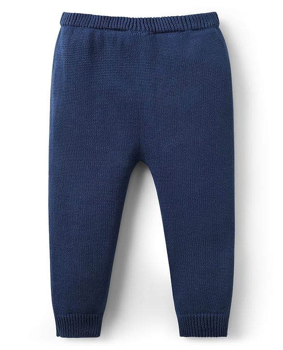 Babyhug Organic Cotton Knit Full Sleeves Sweater Sets with Cap & Panda Design - Red & Navy Blue